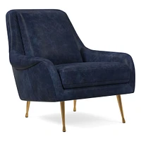 Lottie Leather Chair - Metal Legs | West Elm