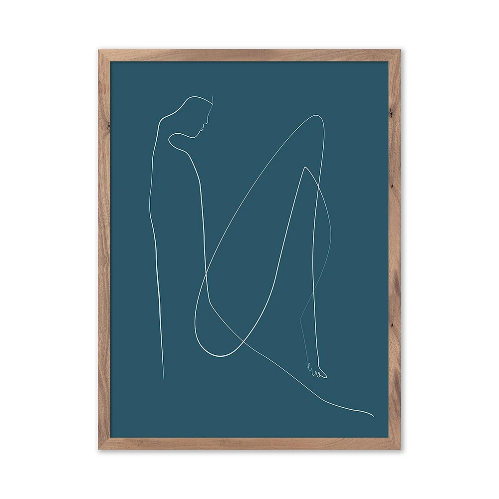 Abstract Figure in Deep Teal Framed Wall Art by Roseanne Kenny | West Elm