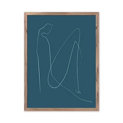 Abstract Figure in Deep Teal Framed Wall Art by Roseanne Kenny | West Elm