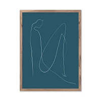 Abstract Figure in Deep Teal Framed Wall Art by Roseanne Kenny | West Elm