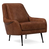 Lottie Leather Chair - Metal Legs | West Elm