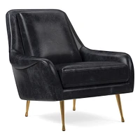 Lottie Leather Chair - Metal Legs | West Elm