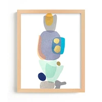 Navy Blue Gold Totem Framed Wall Art by Minted for West Elm |