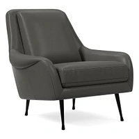 Lottie Leather Chair - Metal Legs | West Elm