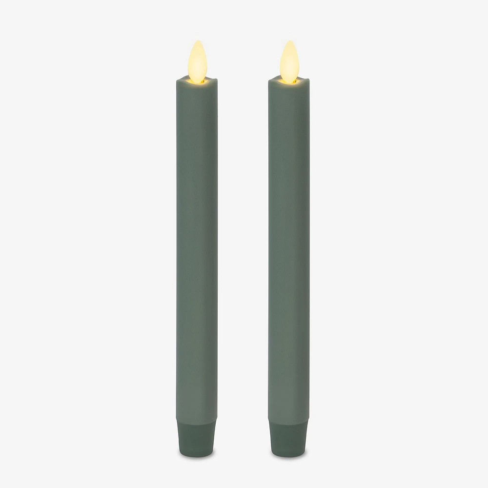 Wax-Dipped Moving Flame Taper Candles (Set of 2) | West Elm