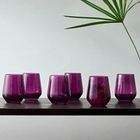 Estelle Colored Glass Stemless Wine (Set of 6) | West Elm