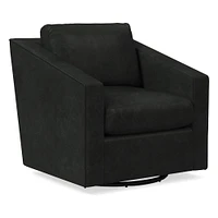 Tessa Deco Leather Swivel Chair | West Elm