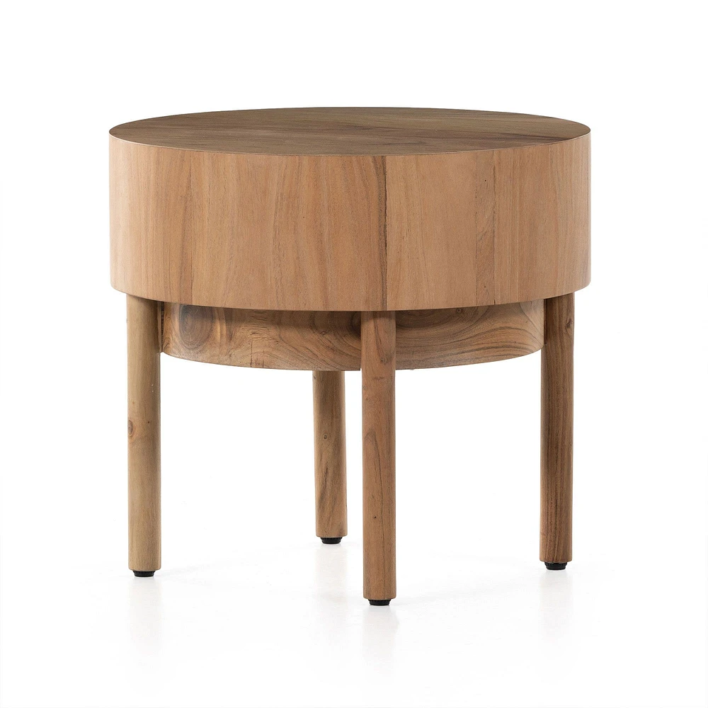 Wood Drum Side Table (22") | West Elm