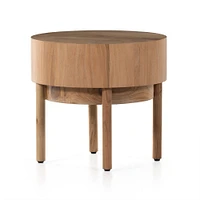 Wood Drum Side Table (22") | West Elm