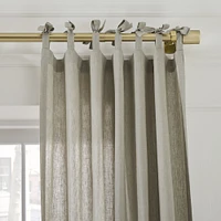 European Flax Linen Curtain w/ Tie Top | West Elm