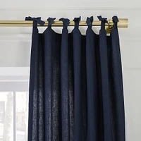 European Flax Linen Curtain w/ Tie Top | West Elm