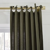 European Flax Linen Curtain w/ Tie Top | West Elm