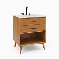 Mid-Century Open Storage Single Bathroom Vanity (24"–49") - Acorn | West Elm