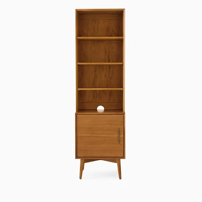 Mid-Century Narrow Bookcase w/ Closed Storage (20.5") | West Elm