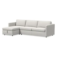 Harris Leather 2-Piece Sleeper Sectional w/ Storage Chaise (108") | West Elm