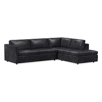 Harris Leather 2-Piece Sleeper Sectional w/ Bumper Chaise (111") | West Elm