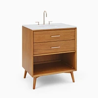 Mid-Century Open Storage Single Bathroom Vanity (24"–49") - Acorn | West Elm