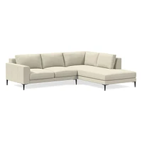 Harper Leather 2-Piece Bumper Chaise Sectional (106"–116") | West Elm