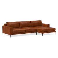 Harper Leather 2-Piece Chaise Sectional (106"–116") | West Elm