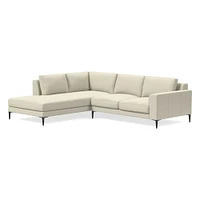 Harper Leather 2-Piece Bumper Chaise Sectional (106"–116") | West Elm