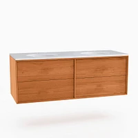 Mid-Century Floating Double Bathroom Vanity (63"–72") | West Elm