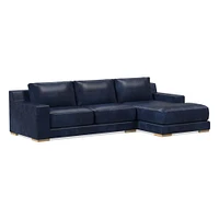 Dalton Leather 2-Piece Chaise Sectional (111"–121") | West Elm