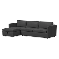 Harris Leather 2-Piece Sleeper Sectional w/ Storage Chaise (108") | West Elm