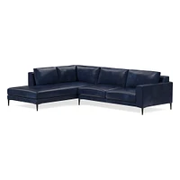 Harper Leather 2-Piece Bumper Chaise Sectional (106"–116") | West Elm