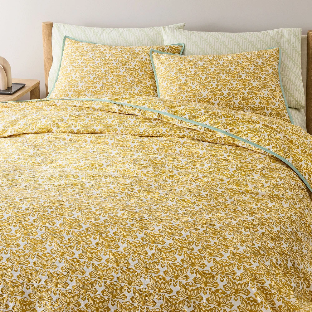 RHODE Lotus Reversible Duvet Cover & Shams | West Elm