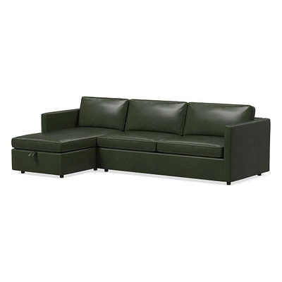 Harris Leather 2-Piece Sleeper Sectional w/ Storage Chaise (108") | West Elm