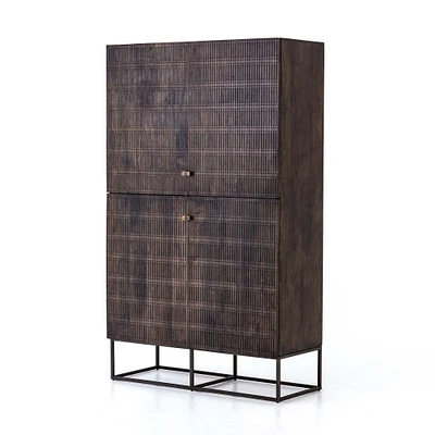 Carved Mango Wood Tall Cabinet (47") | West Elm