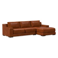 Dalton Leather 2-Piece Chaise Sectional (111"–121") | West Elm