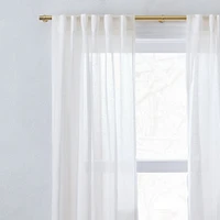 Custom Sheer European Flax Linen Curtain - Alabaster | West Elm