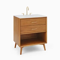 Mid-Century Open Storage Single Bathroom Vanity (24"–49") - Acorn | West Elm