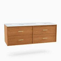 Mid-Century Floating Double Bathroom Vanity (63"–72") | West Elm