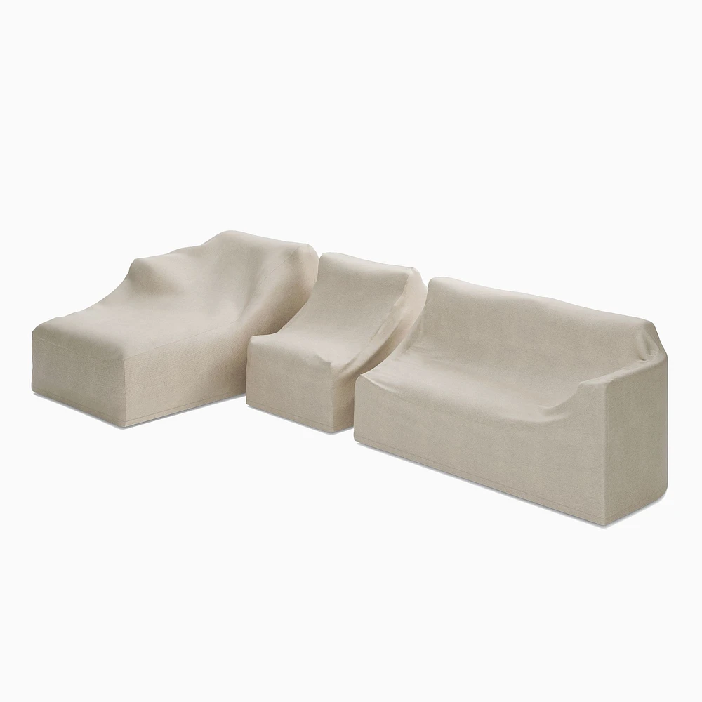 Caldera Aluminum Outdoor -Piece Chaise Sectional Protective Cover | West Elm