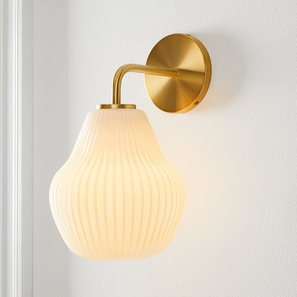 Sculptural Ribbed Sconce | West Elm