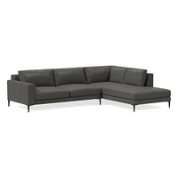 Harper Leather 2-Piece Bumper Chaise Sectional (106"–116") | West Elm