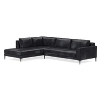 Harper Leather 2-Piece Bumper Chaise Sectional (106"–116") | West Elm