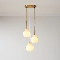 Sculptural -Light Ribbed Chandelier | West Elm