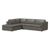 Harris Leather 2-Piece Sleeper Sectional w/ Bumper Chaise (111") | West Elm