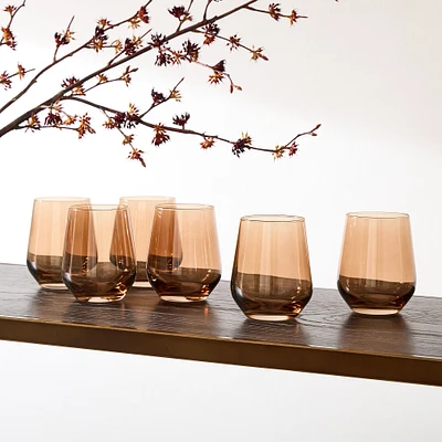 Estelle Colored Glass Stemless Wine (Set of 6) | West Elm