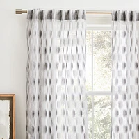 Sheer Shaded Dot Jacquard Curtain | West Elm