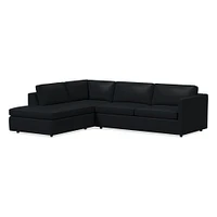 Harris Leather 2-Piece Sleeper Sectional w/ Bumper Chaise (111") | West Elm