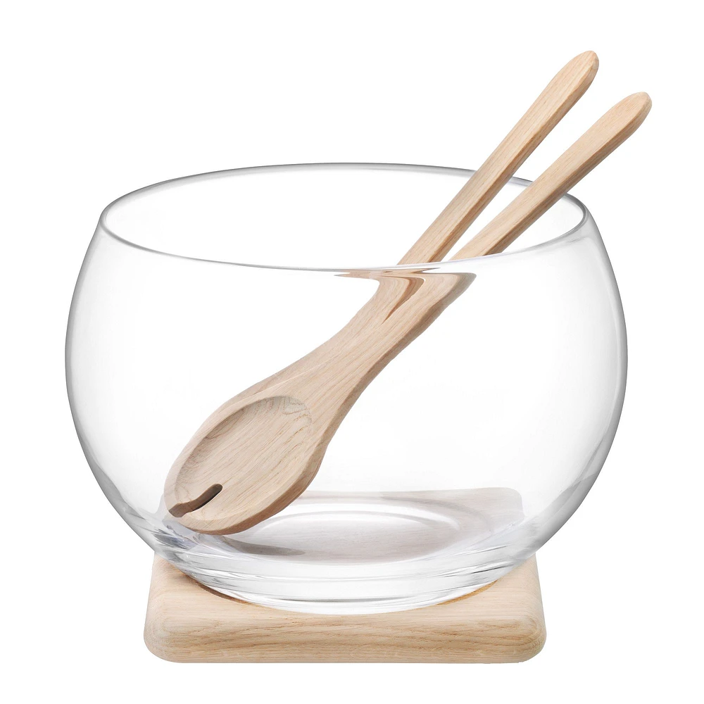 Serve Salad Set w/ Oak Base | West Elm