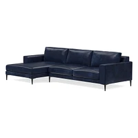 Harper Leather 2-Piece Chaise Sectional (106"–116") | West Elm