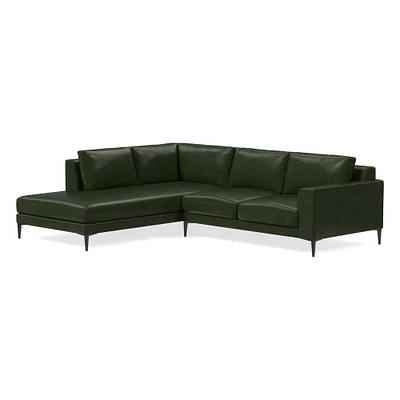 Harper Leather 2-Piece Bumper Chaise Sectional (106"–116") | West Elm