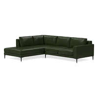 Harper Leather 2-Piece Bumper Chaise Sectional (106"–116") | West Elm