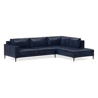 Harper Leather 2-Piece Bumper Chaise Sectional (106"–116") | West Elm