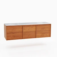 Mid-Century Floating Double Bathroom Vanity (63"–72") | West Elm